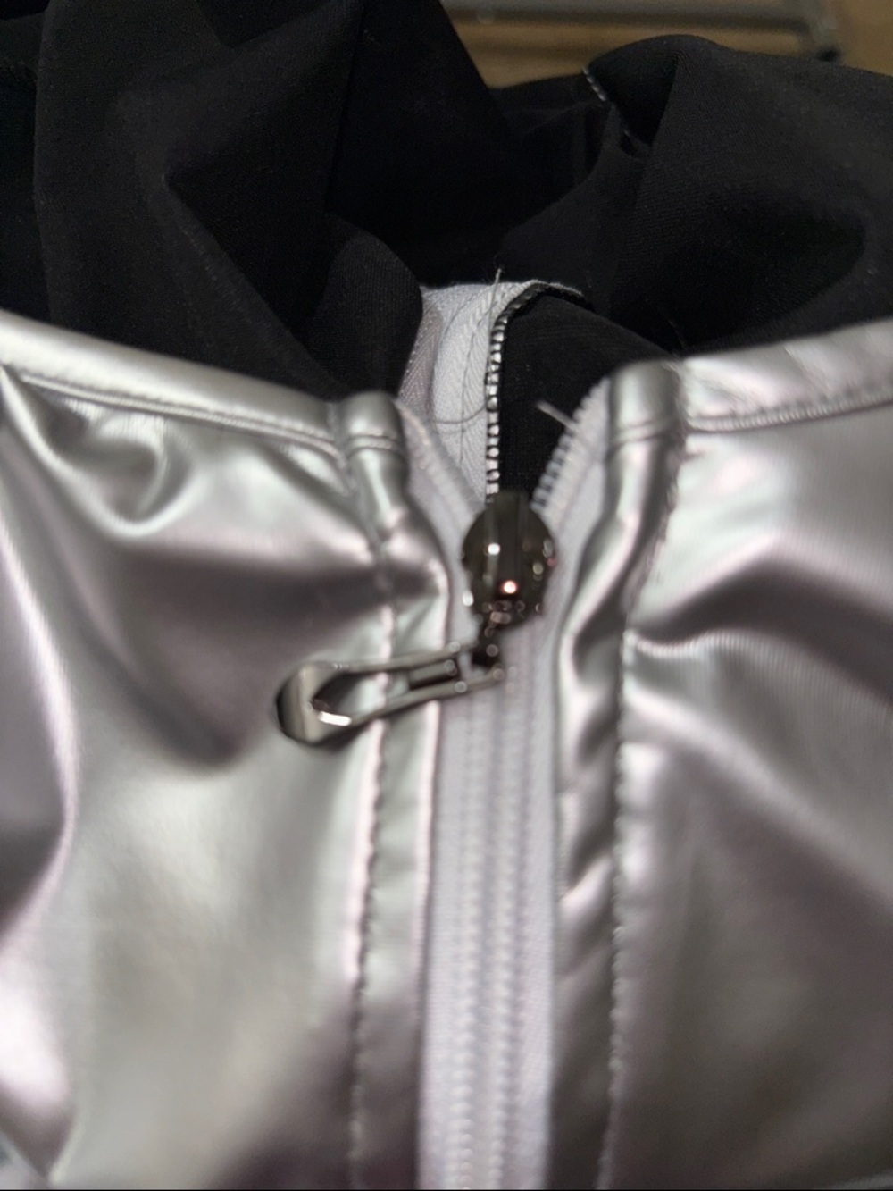 Silver Metallic Women's Jumpsuit - Zipper Front and back butt. - Picture 4 of 6